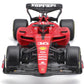 Front view of a red Maisto R/C 1:24 Ferrari SF-23 (2023) Formula 1 replica car with race number 16, featuring sponsor logos and a detailed aerodynamic design.