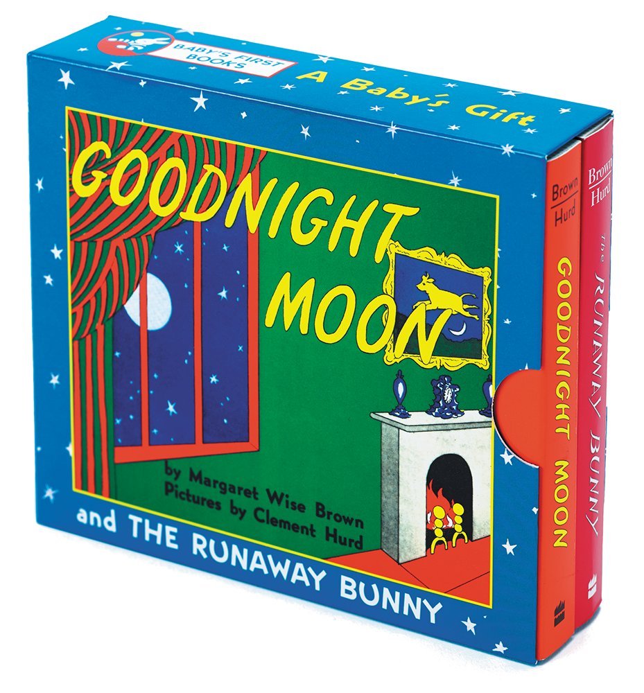 A Baby's Gift: Margaret Wise Brown – Goodnight Moon & The Runaway Bunny by Harper Collins features both beloved books with illustrated covers, making it a perfect gift set for babies.