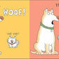 An illustration from "Doggies" by Sandra Boynton (Simon & Schuster) features two dogs on the left saying "Woof! Yap yap!" and three on the right with "Woof! Yap yap! ...nnn...nnn...". Numbers 2 and 3 are shown—perfect for young dog lovers!.