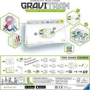 GraviTrax: The Game Course by GraviTrax includes track pieces, assembly instructions, and a component list for a gravity-powered marble run. This engaging STEM toy is suitable for ages 8-99.