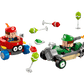 The LEGO® Super Mario™ Mario Kart™ – Baby Mario vs. Baby Luigi set by Legos - Toyhouse features Baby Mario and Baby Luigi racing in cars with green/red shells and Piranha Plant obstacles, inspired by the Nintendo Mario Kart series.