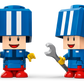 Add the Legos - Toyhouse LEGO® Super Mario™ Mario Kart™ – Toad's Garage set to your collection: includes two Toad figures with blue helmets, one holding a walkie-talkie and the other a wrench—ideal for any Mario Kart fan.