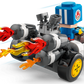 The LEGO® Super Mario™ Mario Kart™ – Toad's Garage by Legos - Toyhouse features a B Dasher toy car with yellow wheels, flame pieces, and a blue-helmeted figure with a mushroom symbol—ideal for any Mario Kart collection!.