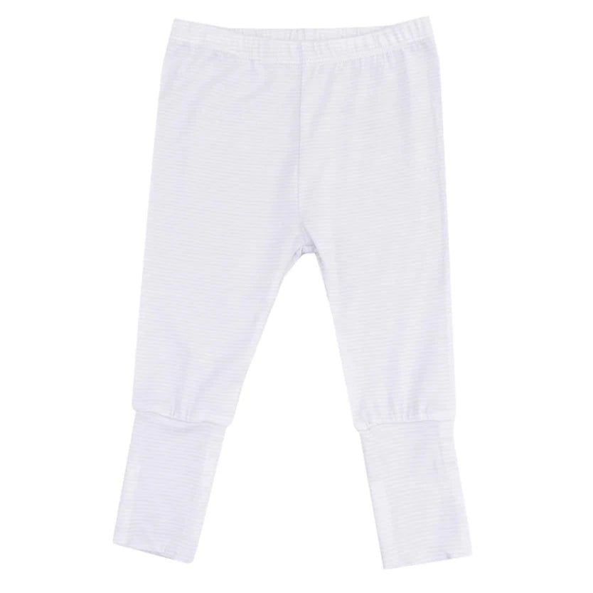 The Angel Dear Baby Vintage Elephant ABC Take Me Home Set features roll over cuff pants in light gray, full-length style with an elastic waistband—perfect for pairing with a cozy beanie for an adorable outfit.