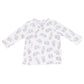 The Angel Dear Baby Vintage Elephant ABC Take Me Home Set features a long-sleeve white shirt with side snaps and pastel animal and alphabet prints, plus roll-over cuff pants. Perfect for pairing with a swaddle or beanie hat.