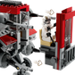 The LEGO® Star Wars AT-TE Walker includes a clone trooper minifigure in a removable cockpit, plus a mechanized walker with hinged joints and heavy cannons.