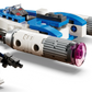 A LEGO® Star Wars™ Captain Rex™ Y-Wing™ Microfighter from Legos - Toyhouse features two large engines, bold purple accents, and comes with a minifigure holding a blaster.