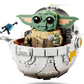 The LEGO Star Wars™ Grogu™ with Hover Pram by Legos - Toyhouse is ideal for The Mandalorian fans, featuring a delightful Grogu inside a detailed white pod with a blue bird-like companion nearby.