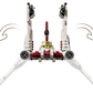 The LEGO® Star Wars™ V-19 Torrent Starfighter by Legos - Toyhouse features spread wings, a yellow cockpit, and brown arrows showing wing movement—a great building toy for kids.