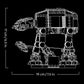 Diagram of the LEGO® Star Wars™ AT-AT™ by Legos - Toyhouse, with labeled dimensions: 17 cm (6.5 in) tall and 19 cm (7.5 in) long, shown on a black background.