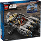 The LEGO® Star Wars™ Anzellan Starship box from Legos - Toyhouse displays the starship build and included minifigures set against a rocky terrain backdrop.