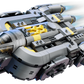 The LEGO® Star Wars™ Anzellan Starship by Legos - Toyhouse features gray, black, and yellow parts, a clear cockpit, and four blue-thrust engines—an ideal addition to any Mandalorian toy collection.