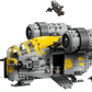 LEGO® Star Wars™ The Razor Crest™ by Legos - Toyhouse features yellow accents and includes four minifigures—such as a stormtrooper and Grogu—arranged around and atop this iconic Mandalorian spaceship set.