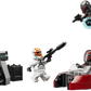 The LEGO® Star Wars™ Siege of Mandalore Battle Pack by Legos - Toyhouse includes minifigures in white and orange armor, dark Mandalorian Super Commandos with blasters, a cannon, barrier, and a red speeder for epic play.