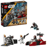 The LEGO® Star Wars™ Siege of Mandalore Battle Pack by Legos - Toyhouse includes 116 pieces, Mandalorian Super Commando and Clone Trooper minifigures, a speeder, blaster turret, and accessories for epic battles.
