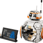 Display the LEGO® Star Wars™ BB-8™ Astromech Droid by Legos - Toyhouse with an info plaque and a mini BB-8 figure; visible interior parts make it a standout Star Wars decor piece.