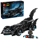 The LEGO® DC Batman Forever™ Batmobile™ by Legos - Toyhouse includes 909 pieces, the Batmobile model, Batman minifigure, box, and a "BATMAN FOREVER" nameplate—a must-have for fans of the iconic Batmobile.