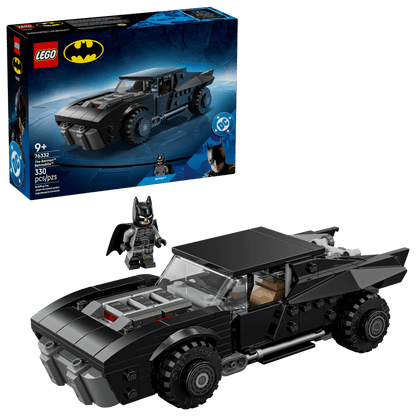 LEGO® Batman™ The Batman™ Batmobile™ by Legos - Toyhouse includes 392 pieces, a detailed model car building toy, a Batman minifigure, and packaging shown in the background.