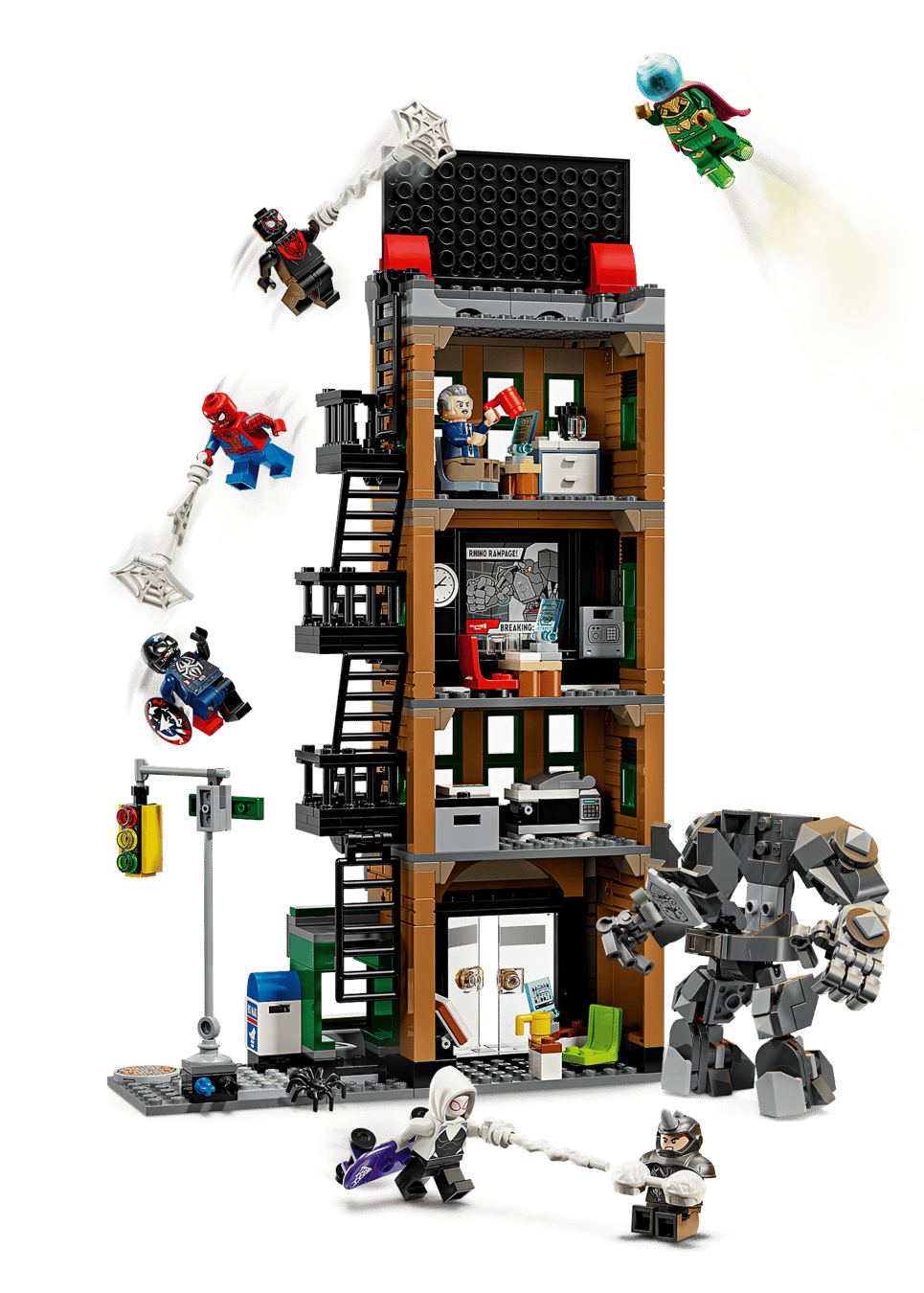 The Legos - Toyhouse LEGO® Marvel Spider-Man vs. Mysterio: The Daily Bugle set lets kids recreate epic battles with Spider-Man, Mysterio, villains, and heroes around the detailed Daily Bugle building and fun accessories.