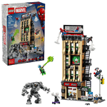 Legos - Toyhouse LEGO® Marvel Spider-Man vs. Mysterio: The Daily Bugle set, includes box, assembled building, minifigures like Spider-Man and Green Goblin, plus accessories.