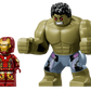 The LEGO® Marvel Epic Battle: Hulkbuster vs. The Hulk set from Legos - Toyhouse features Iron Man in his red and gold armor and the Hulk with green skin, black hair, and purple pants—great for any Avengers collection.