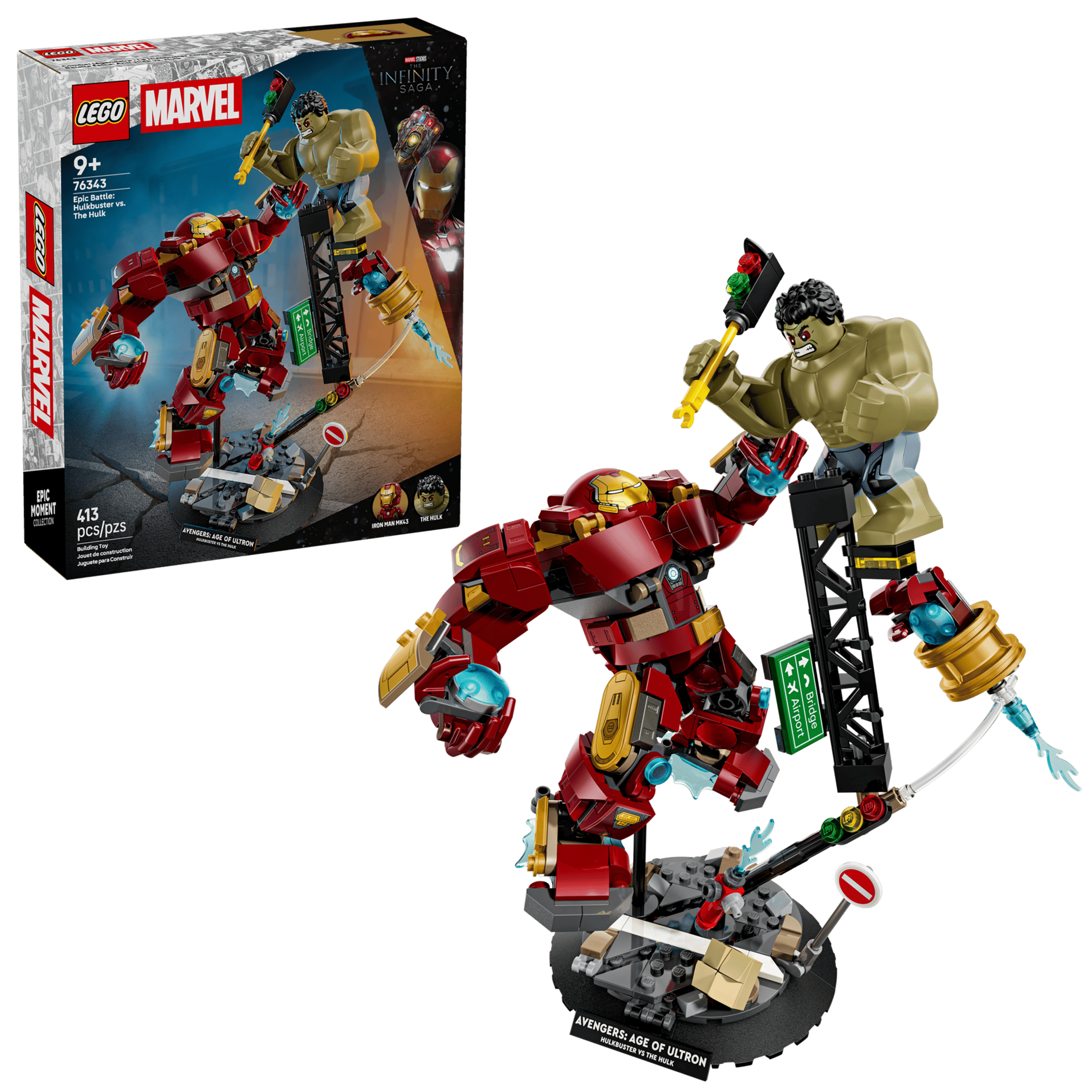 Legos - Toyhouse LEGO® Marvel Epic Battle: Hulkbuster vs. The Hulk set features Hulk, Hulkbuster, Iron Man minifigures, and a display box for an action-packed Avengers battle scene.