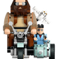 Experience the magic of LEGO® Harry Potter™ Hagrid™ & Harry's Motorcycle Ride by Legos - Toyhouse, featuring Hagrid on a motorcycle, Harry in the sidecar, and a white owl flying above.