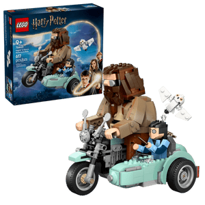 Legos - Toyhouse LEGO® Harry Potter™ Hagrid™ & Harry's Motorcycle Ride set with sidecar and Hedwig; includes box and assembled figures.