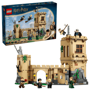 Experience magical Flying Lessons with the LEGO® Harry Potter™ Hogwarts™ Castle: Flying Lessons set from Legos - Toyhouse, featuring four minifigures, a detailed castle build, and a box illustrated with broomstick-riding characters.