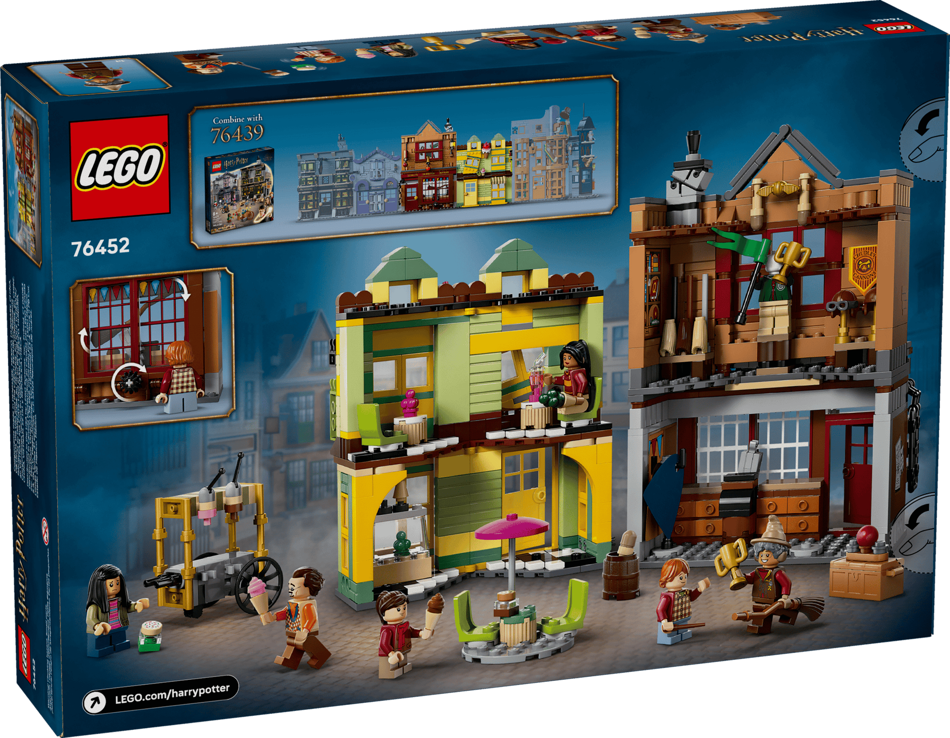 The Legos - Toyhouse LEGO® Harry Potter™ Quality Quidditch™ Supplies & Ice Cream Parlour set features detailed shops, minifigures, and interior scenes—an ideal wizard birthday gift for fans of magical builds.
