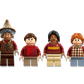 Six LEGO minifigures, each with unique outfits and hairstyles from the LEGO® Harry Potter™ Quality Quidditch™ Supplies & Ice Cream Parlour by Legos - Toyhouse, are lined up against a crisp white background.