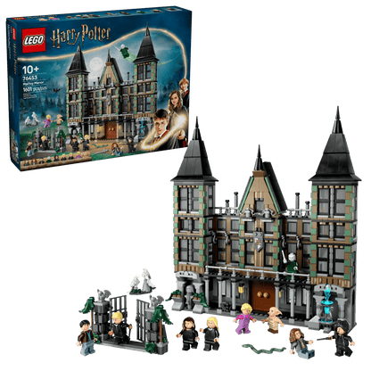 LEGO® Harry Potter™ Malfoy Manor by Legos - Toyhouse features a large castle, wizard minifigures, and magical accessories. Set 76415, for ages 10+, shown with box—an enchanting Harry Potter gift.