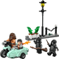 Recreate the Privet Drive escape with LEGO® Harry Potter™ Hagrid™ & Harry's Privet Drive Escape by Legos - Toyhouse, featuring Hagrid and Harry on a motorcycle with sidecar, two cloaked figures, a streetlamp, and potted plants.