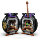 The Harry Potter™ Cauldron: Secret Potions Classroom by Legos - Toyhouse is a round black cauldron that opens to reveal two detailed potions classroom scenes with mini accessories and potion bottles inside.