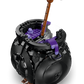 The Harry Potter™ Cauldron: Secret Potions Classroom by Legos - Toyhouse features a black cauldron, brown stirring stick, and purple pieces with a turning mechanism—ideal for potions classrooms or magical LEGO decor.