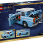 Back of LEGO® Harry Potter™ Enchanted Flying Ford Anglia™ by Legos - Toyhouse, set 76470, shows the car toy with open doors and trunk plus smaller images highlighting its fun features.