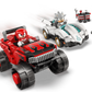 Experience high-speed fun with the Legos - Toyhouse LEGO® Sonic the Hedgehog™ Silver's Car vs. Knuckles' Monster Truck set, featuring character figures, tools, and a traffic light for exciting racing adventures!.