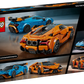The LEGO® Speed Champions Lamborghini Revuelto & Huracán STO set by Legos - Toyhouse features blue and orange Lamborghini toy cars in a box with images of the car kits and the Lamborghini logo on the right.