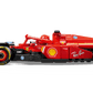 The LEGO® Speed Champions Ferrari SF-24 F1® Race Car by Legos - Toyhouse, shown in a sleek side profile, features authentic sponsor logos such as Shell, Ray-Ban, and HP.