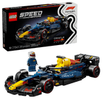 The Legos - Toyhouse LEGO® Speed Champions Oracle Red Bull Racing RB20 F1® Race Car set includes a buildable RB20, a racing driver minifigure, and features the product box in the background.