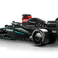 The LEGO® Speed Champions Mercedes-AMG F1® W15 Race Car by Legos - Toyhouse is a black Formula 1 model with PETRONAS, INEOS, and other sponsor logos, shown from the back and side on a white background.