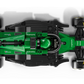 Top-down view of the LEGO® Speed Champions Aston Martin Aramco F1® AMR24 Race Car by Legos - Toyhouse, featuring sponsor logos like Aramco and Aston Martin—ideal for fans of LEGO and Formula 1 in 2024.