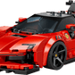 The Legos - Toyhouse LEGO® Speed Champions Ferrari SF90 XX Stradale Sports Car features a striking red and black design, plus a minifigure in a red Ferrari shirt with a black helmet—ideal for any Ferrari toy car collector.