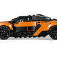 A LEGO® Speed Champions McLaren W1 by Legos - Toyhouse is displayed in a side profile view, featuring an orange and black race car toy set against a white background.