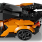 Close-up of the LEGO® Speed Champions McLaren W1 by Legos - Toyhouse, with an arrow highlighting the adjustable rear spoiler.