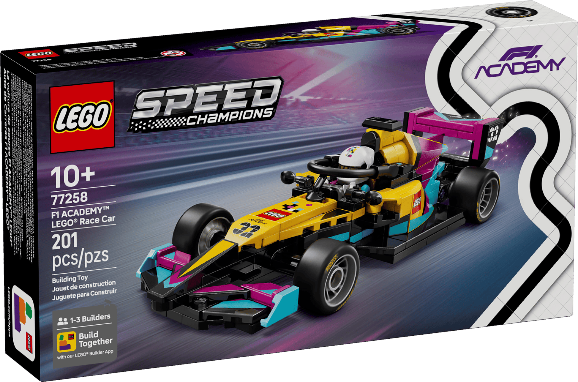 The Legos - Toyhouse LEGO® Speed Champions F1 ACADEMY™ LEGO® Race Car set features a colorful 201-piece race car toy, perfect for fans ages 10 and up.