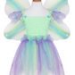 A child's Great Pretenders Butterfly Dress with Wings and Wand on a mannequin.