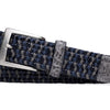 Men's Solid Stretch Belt with Croc Tabs - Denim Mix (Blue/Gray)