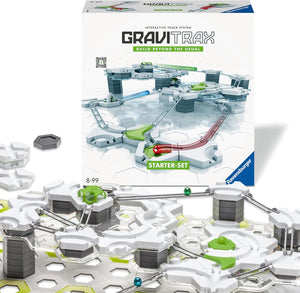 The GraviTrax: Starter Set by GraviTrax features an interactive marble run system with assorted track pieces and marbles—an engaging STEM educational toy for creative building fun.