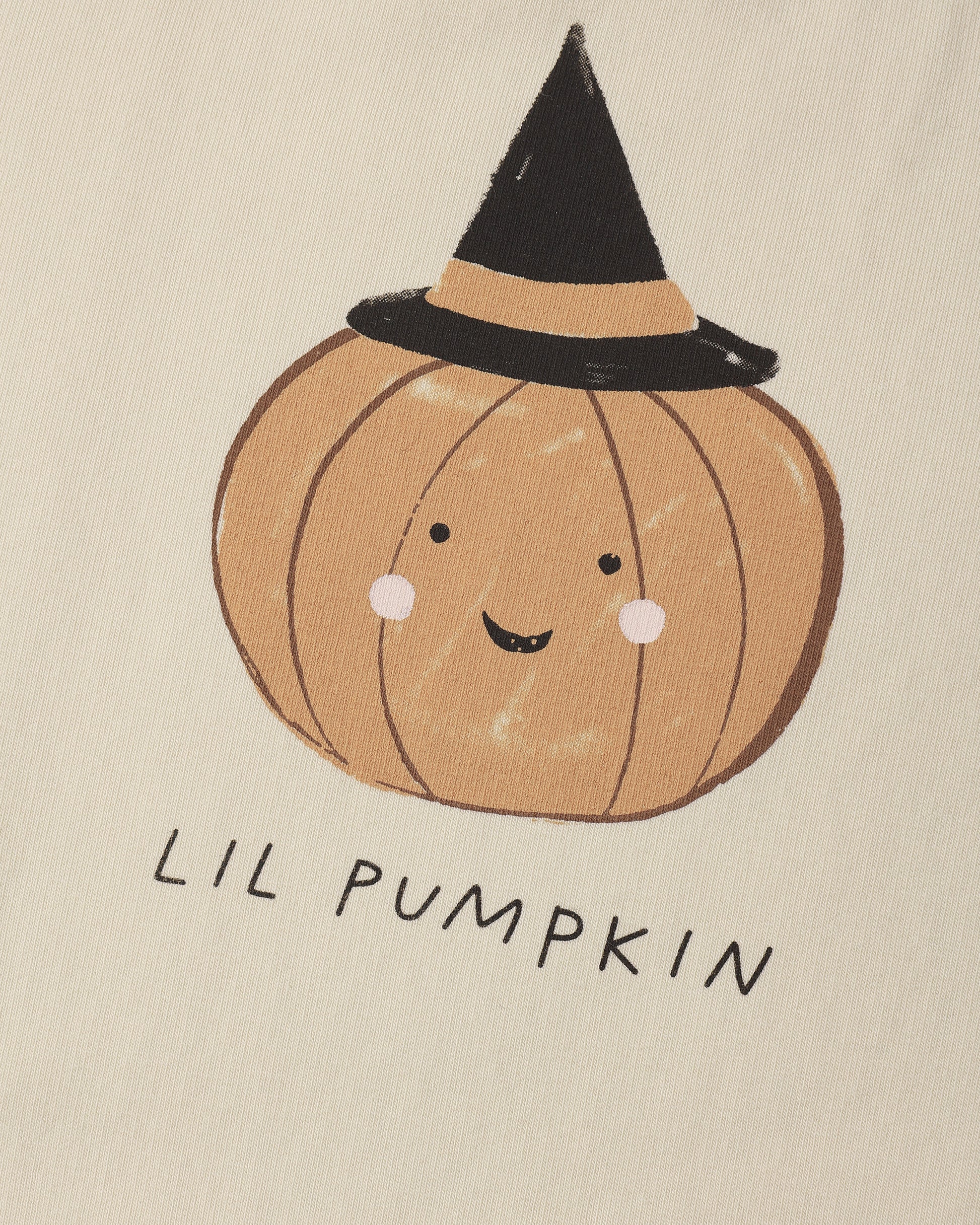 Adorned with a cheerful pumpkin sporting a black witch hat and the phrase “LIL PUMPKIN” beneath, the Quincy Mae Baby and Kids’ Relaxed Fleece Sweatshirt Lil Pumpkin is a cozy essential that adds playful charm to everyday wear.